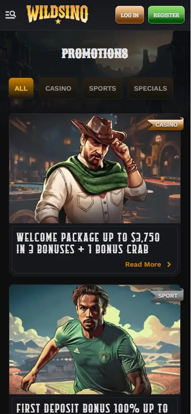 Wildsino Casino App Interface